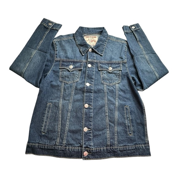 True Religion Mens Classic Denim Trucker Jacket Size‎ Large Chief Keef Sematary - Picture 5 of 16